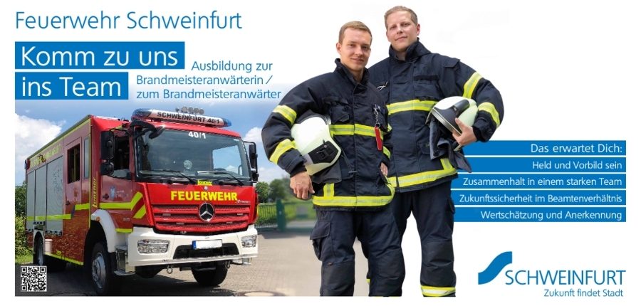 Brandmeisteranwärter (m/w/d) für die Ständige Wache der Freiwilligen Feuerwehr Schweinfurt