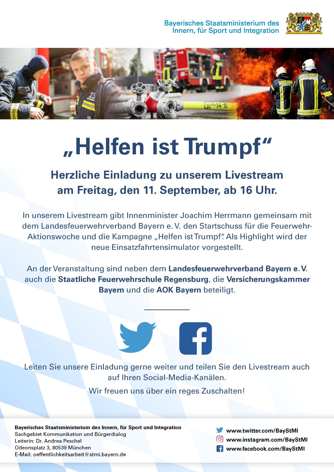 Livestream zur Kampagne „Helfen ist Trumpf“